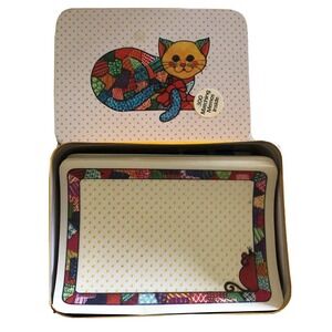 Vintage Metal Box With 300 Matching Memos Note Papers New Unused Gift Co Inc